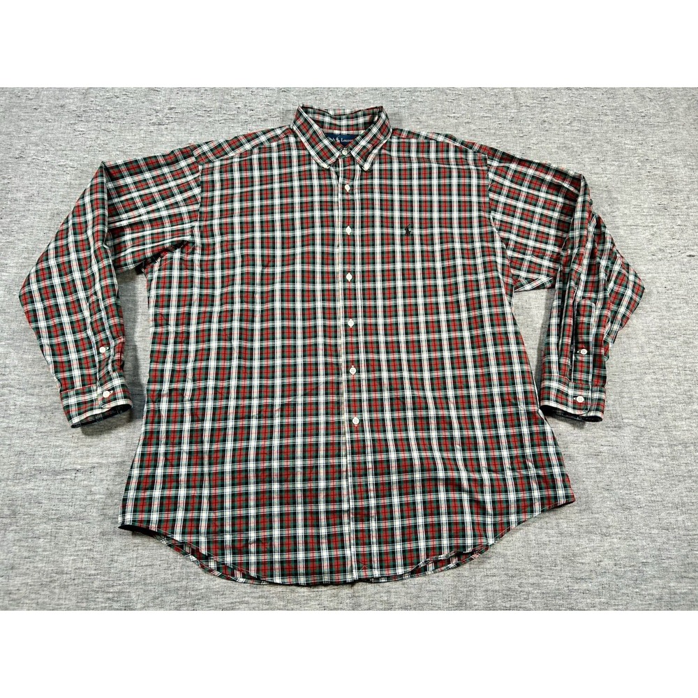Ralph Lauren Blake Shirt Mens Extra Large Multi Color Plaid Long Sleeve XL